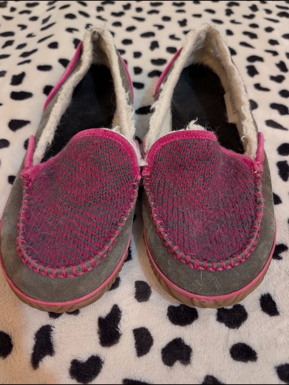 Sorel Women's Pink and Gray Slip-On Moccasins